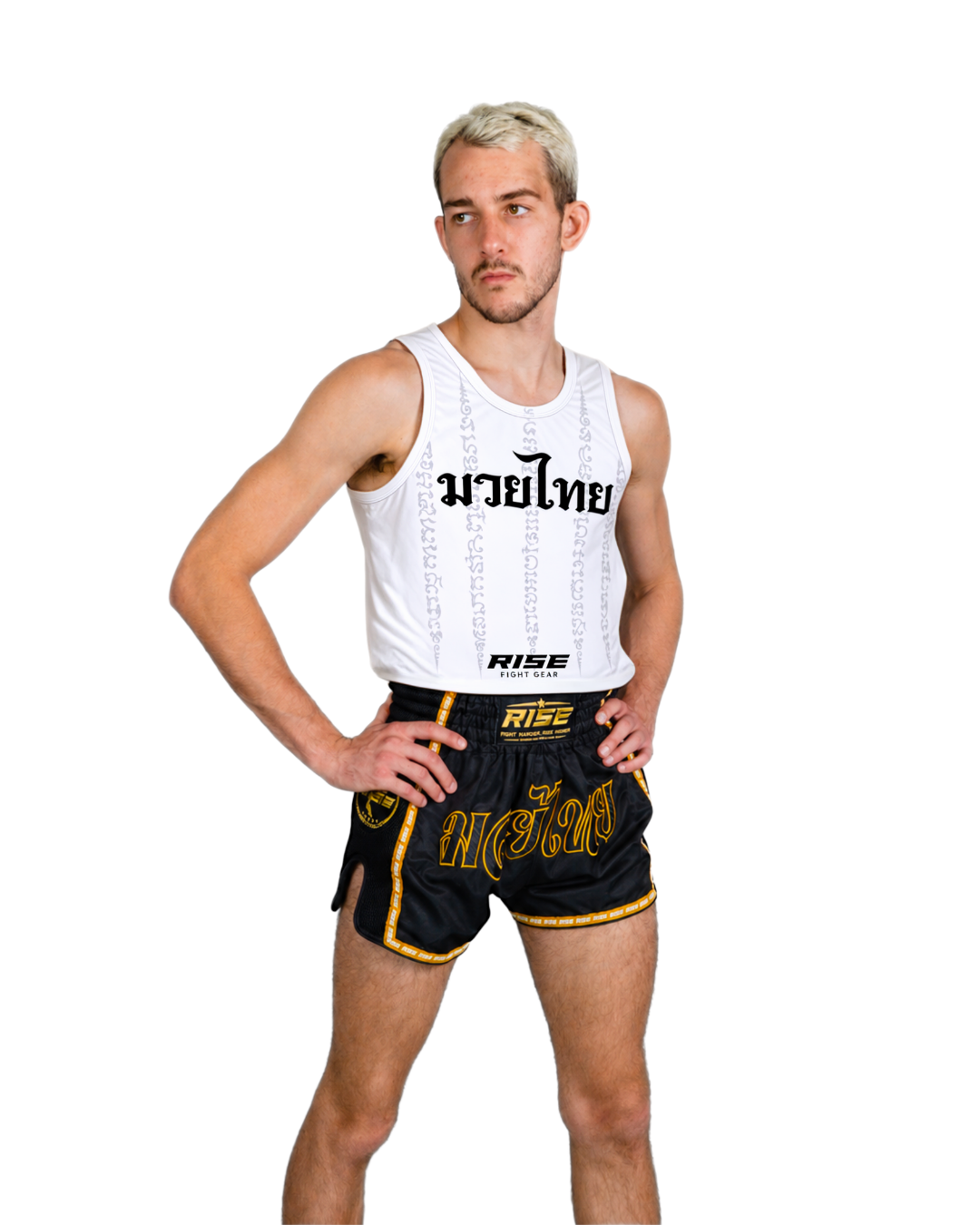 RISE MUAY THAI SAK YANT TANK TOP (WHITE)