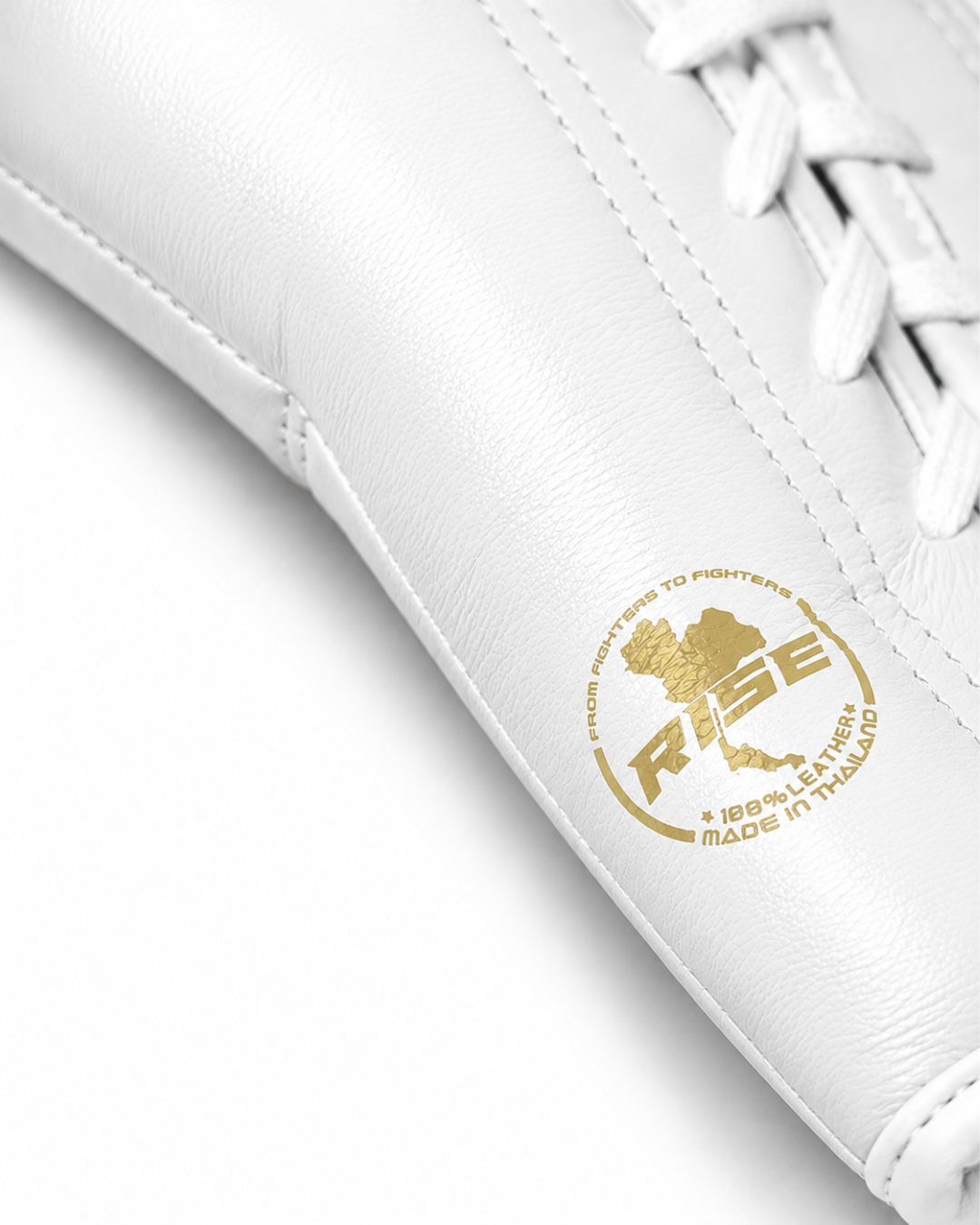 RISE COMPETITION FULLY LEATHER BOXING GLOVES (WHITE)
