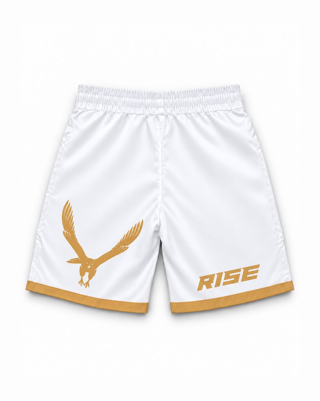RISE MMA SHORTS (WHITE/GOLD)