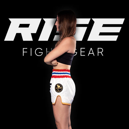 MUAY THAI SHORTS 24 THAILAND WAIST (WHITE)