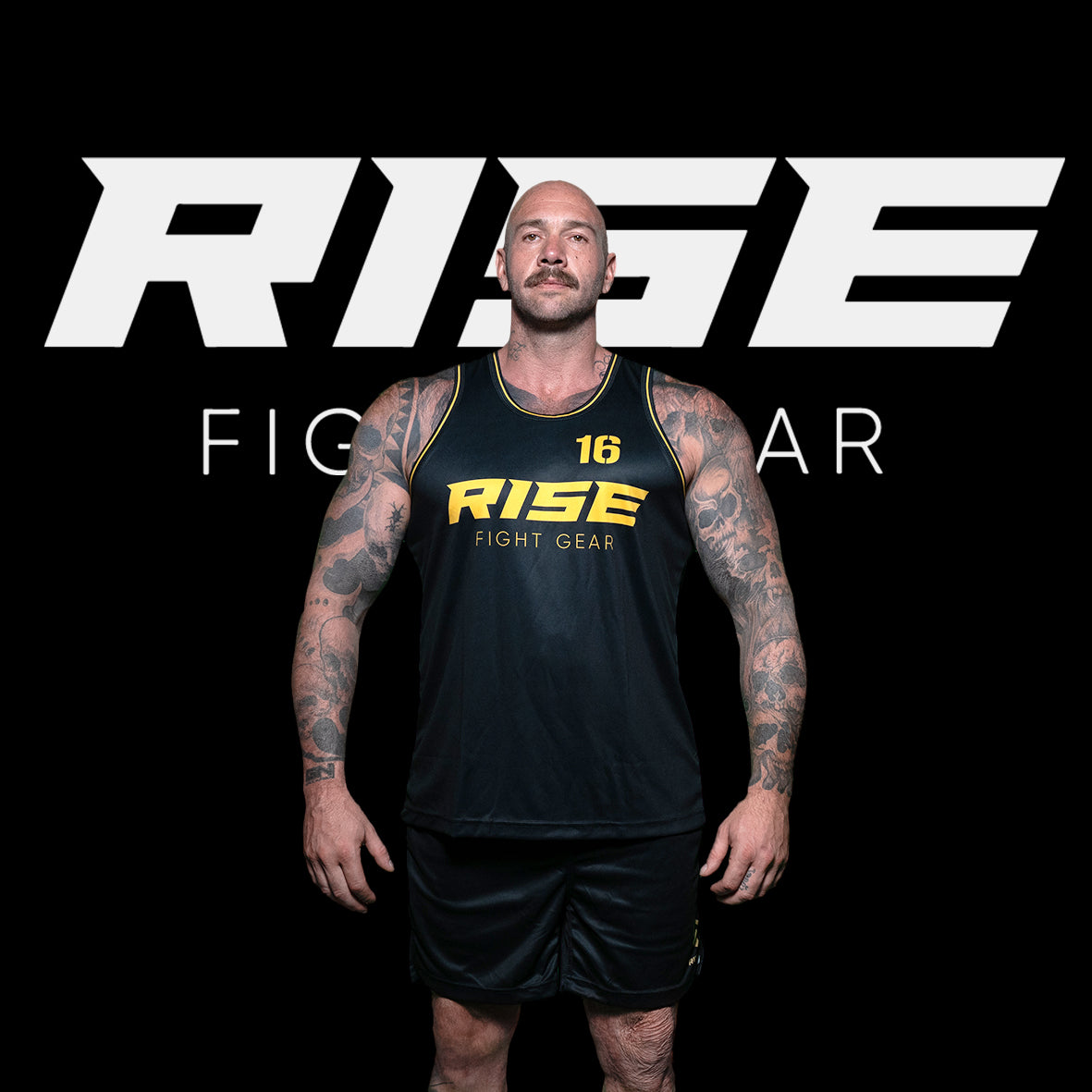 RISE BASKETBALL JERSEY 16 (BLACK/YELLOW)