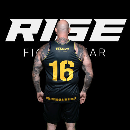 RISE BASKETBALL JERSEY 16 (BLACK/YELLOW)