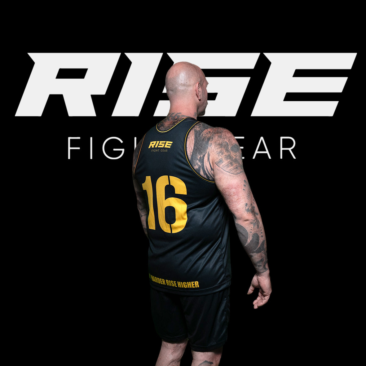 RISE BASKETBALL JERSEY 16 (BLACK/YELLOW)