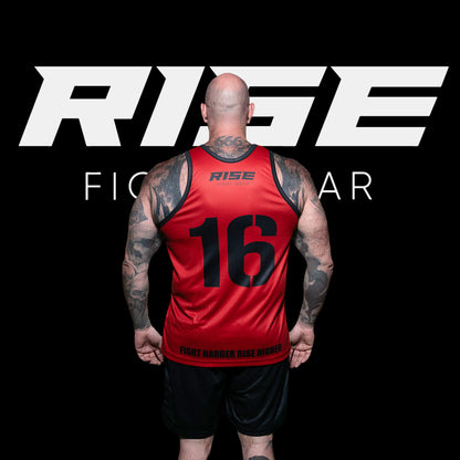 RISE BASKETBALL JERSEY 16 (RED/BLACK)