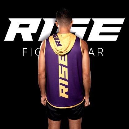 RISE SLEEVELESS HOODIE (PURPLE/GOLD)