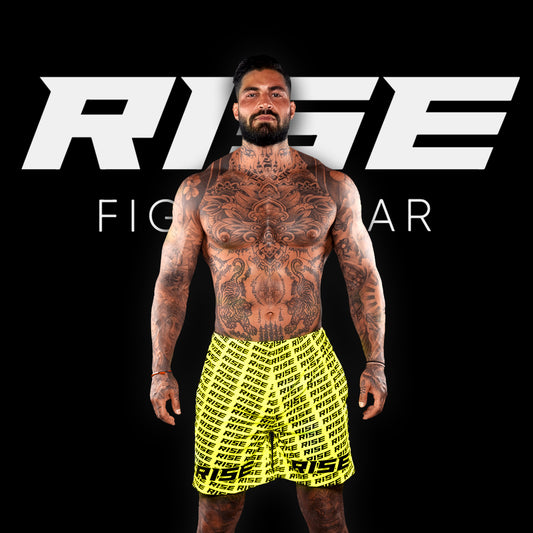 RISE GYM SHORTS PATTERN (YELLOW/BLACK)