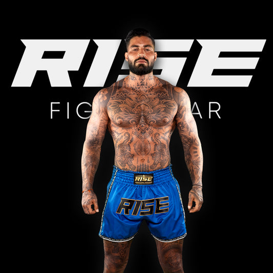 RISE CARBON MUAY THAI SHORTS (BLUE)