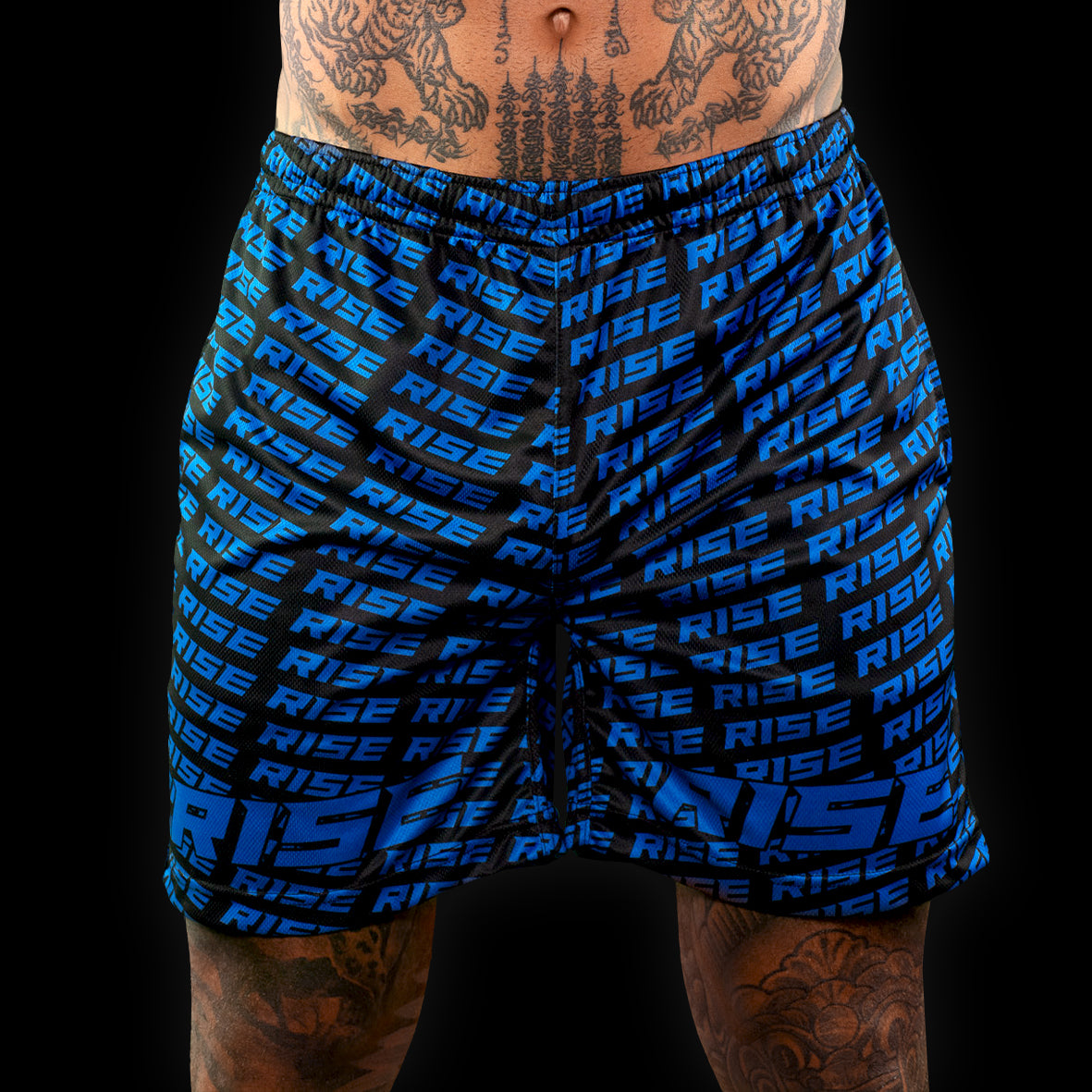 RISE GYM SHORTS PATTERN (BLUE/BLACK)