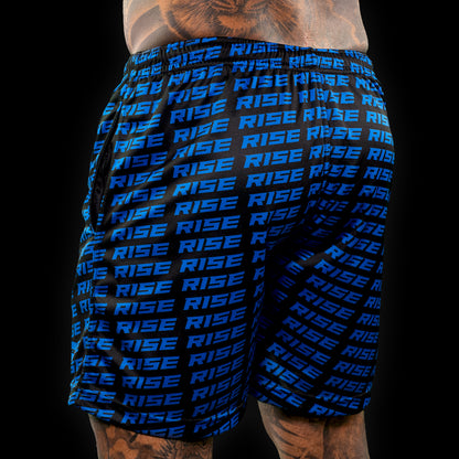 RISE GYM SHORTS PATTERN (BLUE/BLACK)