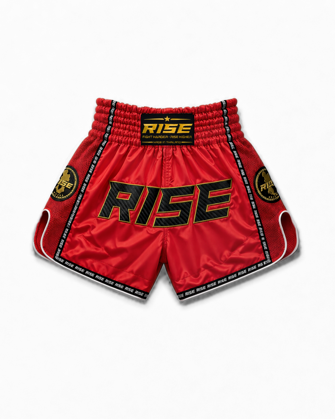RISE CARBON MUAY THAI SHORTS (RED)