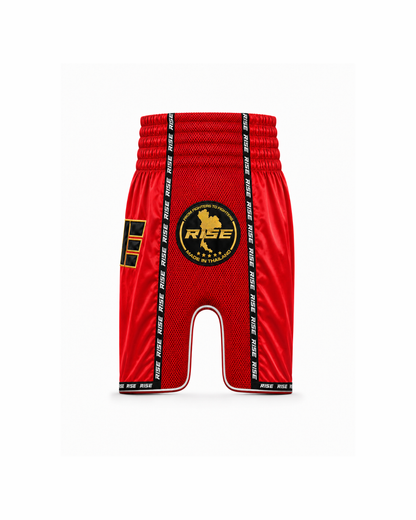 RISE CARBON MUAY THAI SHORTS (RED)
