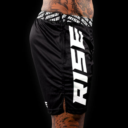 RISE ZIPPER TRAINING SHORTS (BLACK)