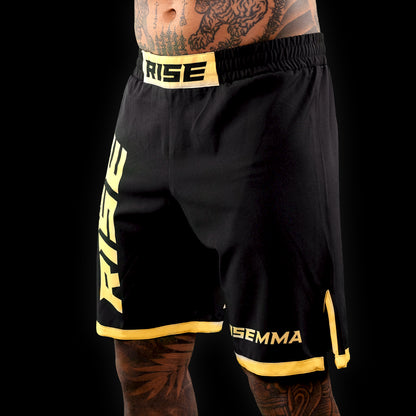 RISE MMA SHORTS (BLACK/GOLD)