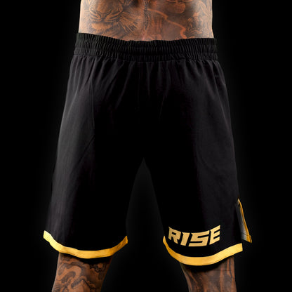 RISE MMA SHORTS (BLACK/GOLD)