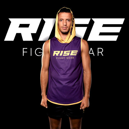 RISE SLEEVELESS HOODIE (PURPLE/GOLD)