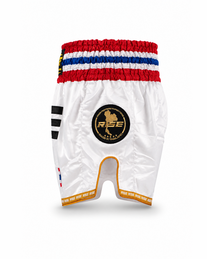 RISE MUAY THAI SHORTS 24 THAILAND WAIST (WHITE)