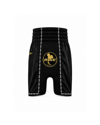 RISE 'RISE TO FIGHT' MUAY THAI SHORTS (BLACK)