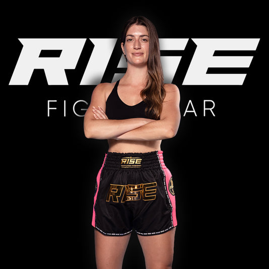 RISE MESH MUAY THAI SHORTS (BLACK/PINK)