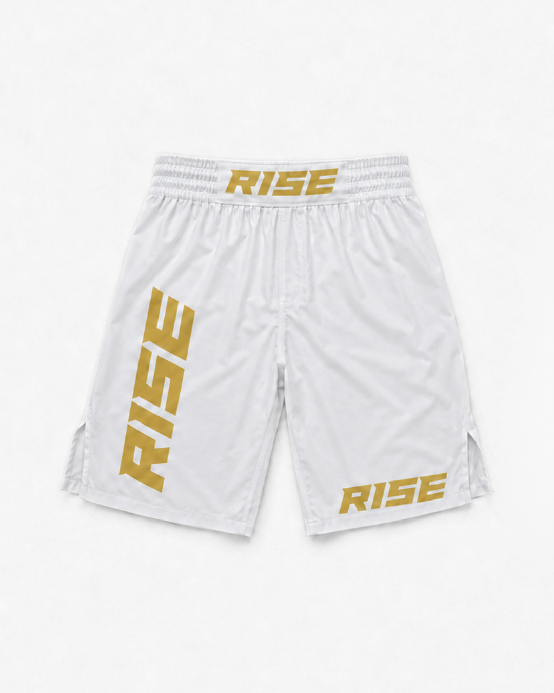 RISE MMA SHORTS (WHITE/GOLD)