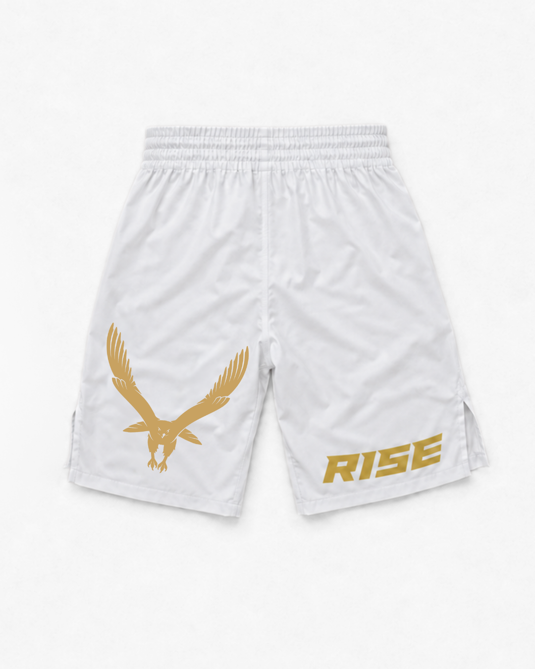 RISE MMA SHORTS (WHITE/GOLD)