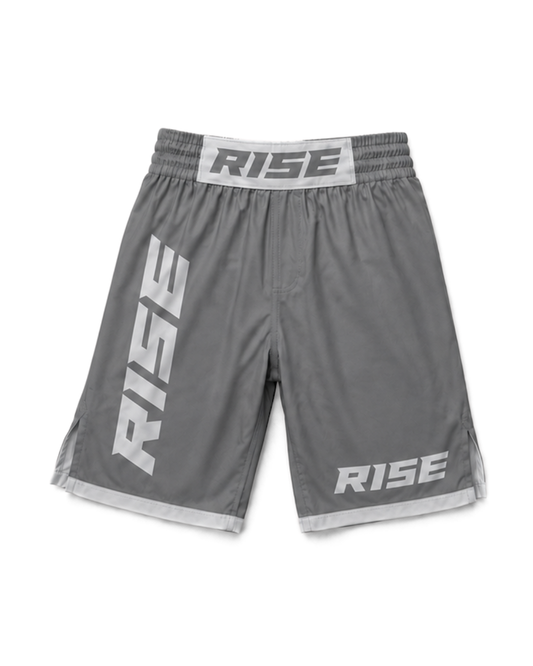 RISE MMA SHORTS (LIGHT GREY/WHITE)