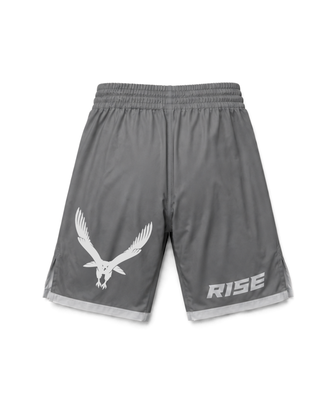 RISE MMA SHORTS (LIGHT GREY/WHITE)