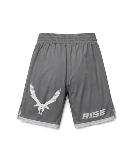 RISE MMA SHORTS (LIGHT GREY/WHITE)
