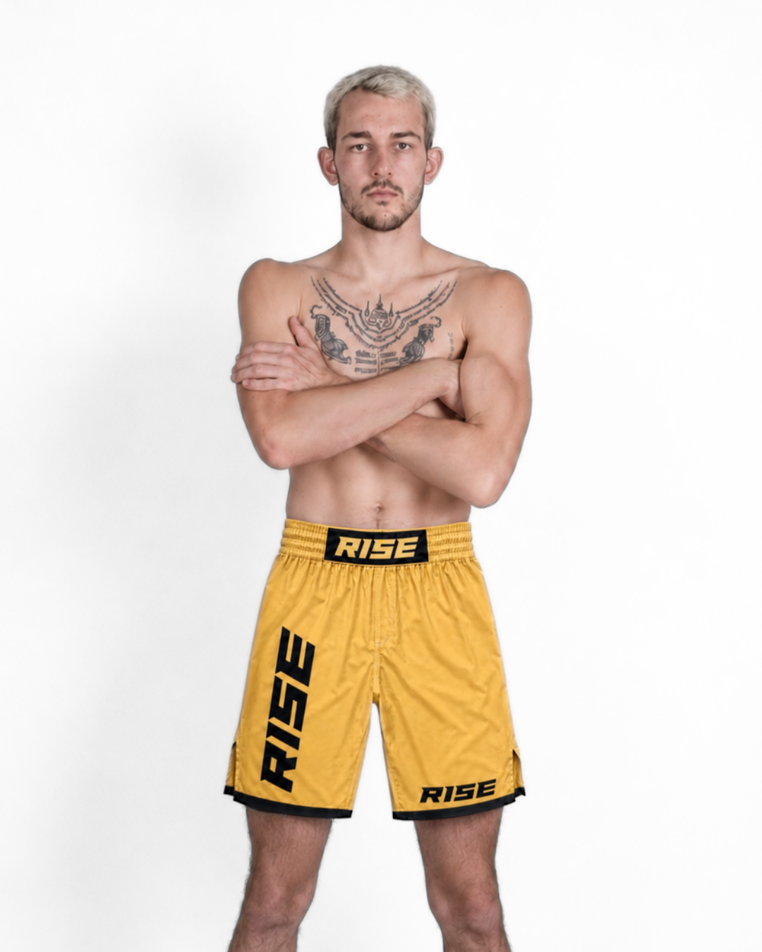 RISE MMA SHORTS (GOLD/BLACK)