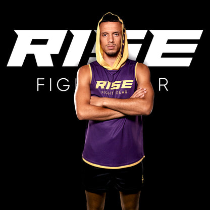 RISE SLEEVELESS HOODIE (PURPLE/GOLD)