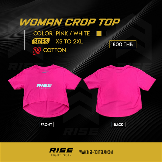 RISE WOMAN CROP TOP COTTON (PINK/WHITE)