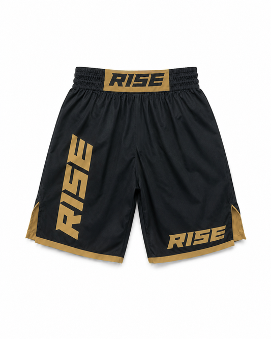 RISE MMA SHORTS (BLACK/GOLD)