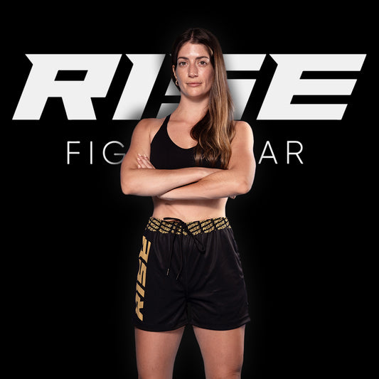 RISE GYM SHORTS 2024 (BLACK/GOLD)