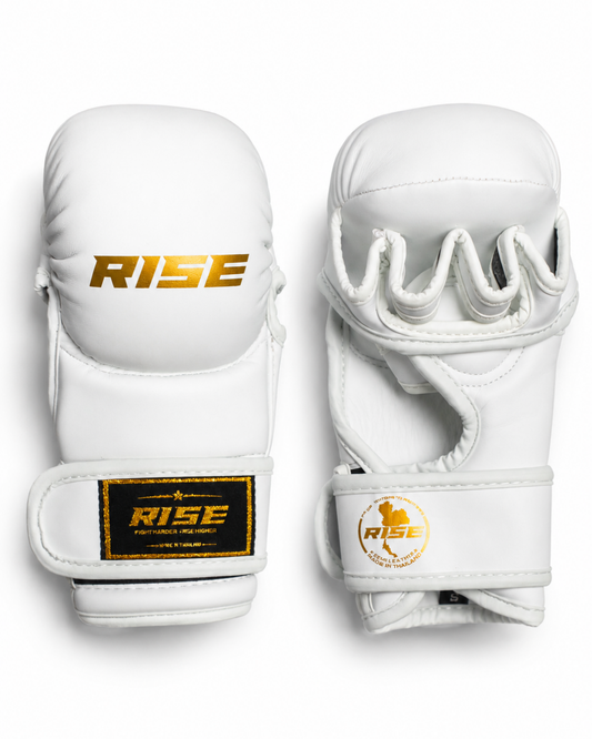 RISE MMA SPARRING GLOVES (WHITE)