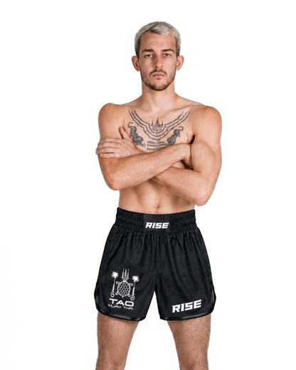 RISE X TAO HYBRID SHORTS (BLACK/WHITE)