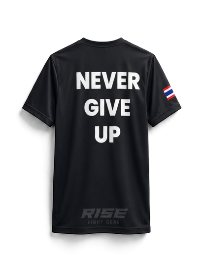 RISE NEVER GIVE UP T-SHIRT (BLACK)