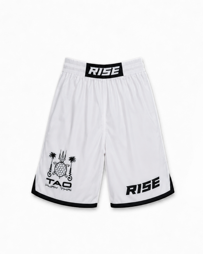RISE X TAO MMA SHORTS (WHITE)