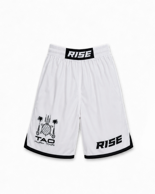 RISE X TAO MMA SHORTS (WHITE)