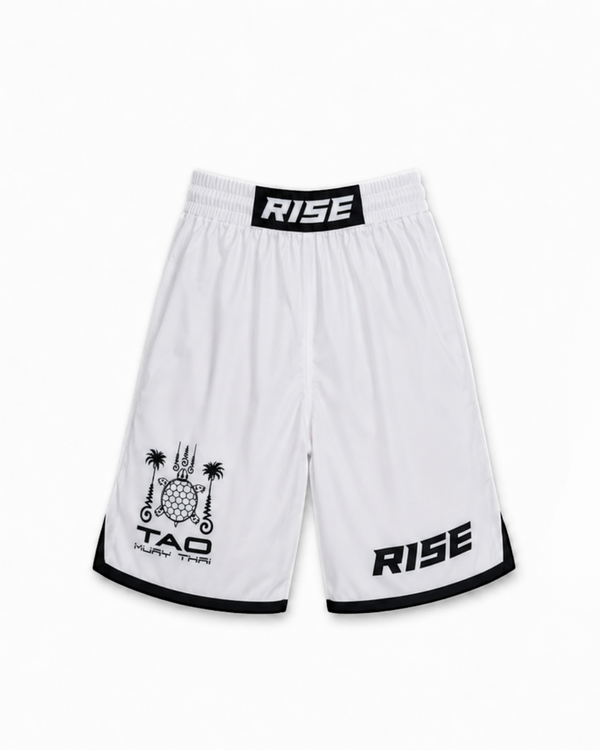 RISE X TAO MMA SHORTS (WHITE)