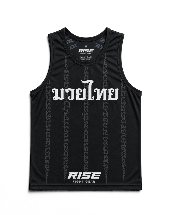 RISE MUAY THAI SAK YANT TANK TOP (BLACK)