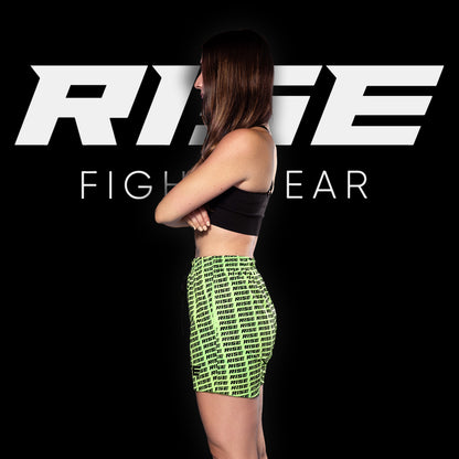 RISE GYM SHORTS PATTERN (GREEN/BLACK)