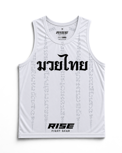 RISE MUAY THAI SAK YANT TANK TOP (WHITE)