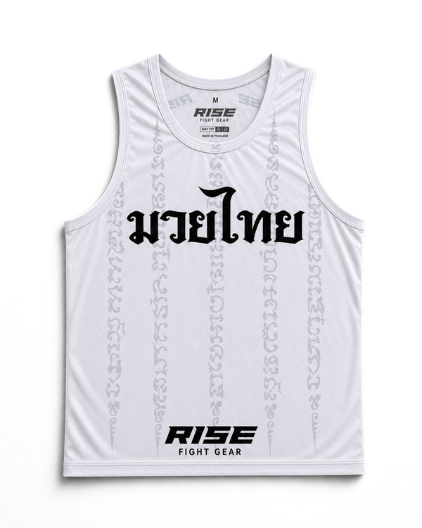 RISE MUAY THAI SAK YANT TANK TOP (WHITE)