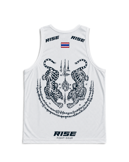 RISE MUAY THAI SAK YANT TANK TOP (WHITE)