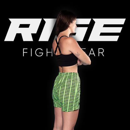 RISE GYM SHORTS PATTERN (GREEN/BLACK)