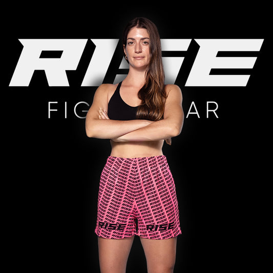 RISE GYM SHORTS PATTERN (PINK/BLACK)