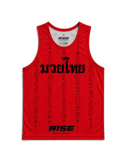 RISE MUAY THAI SAK YANT TANK TOP (RED)