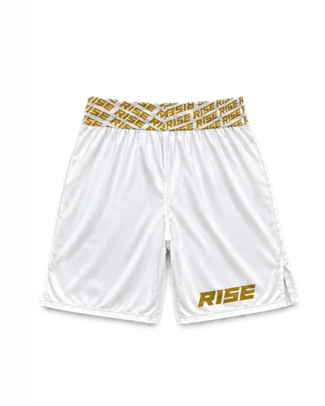RISE GYM SHORTS 2024 (WHITE/GOLD)