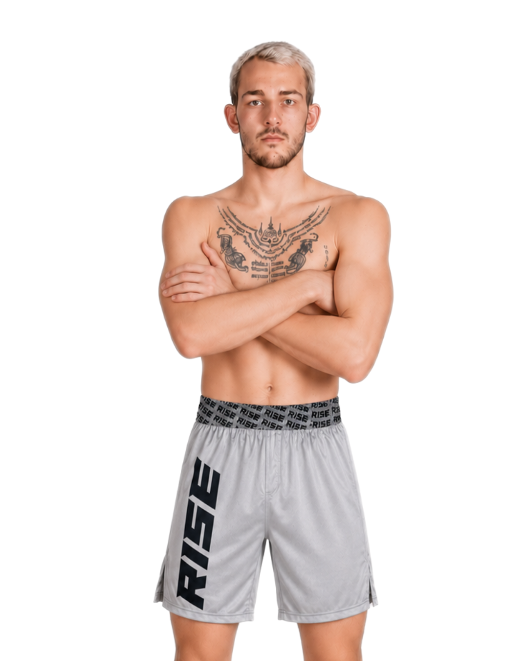 RISE GYM SHORTS 2024 (GREY/BLACK)