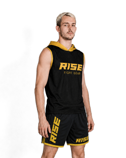RISE SLEEVELESS HOODIE (BLACK/GOLD)