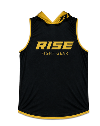 RISE SLEEVELESS HOODIE (BLACK/GOLD)